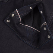 Image showing the IHSH-295-IB - 14oz Selvedge Denim Western Shirt Indigo/Black which is a Shirts described by the following info IHSALE, Iron Heart, Released, Shirts, Tops and sold on the IRON HEART GERMANY online store