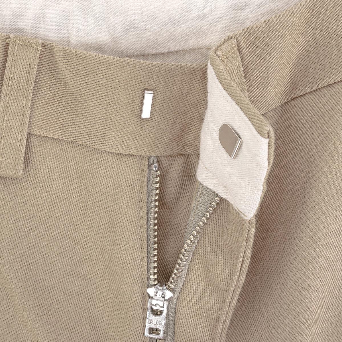 Image showing the IH-731-KHA - 12oz Heavy Cotton Relaxed Fit Chinos - Khaki which is a Trousers described by the following info Bottoms, Iron Heart, Released, Trousers and sold on the IRON HEART GERMANY online store