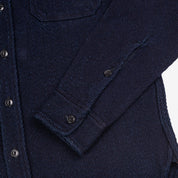 Image showing the IHSH-288-IND - 14oz Kersey Work Shirt Indigo which is a Shirts described by the following info IHSALE, Iron Heart, Released, Shirts, Tops and sold on the IRON HEART GERMANY online store