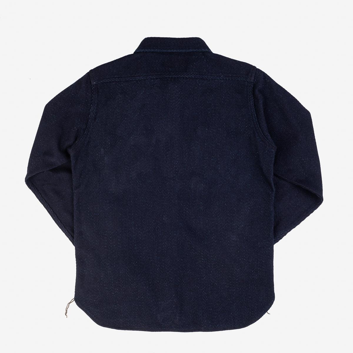 Image showing the IHSH-288-IND - 14oz Kersey Work Shirt Indigo which is a Shirts described by the following info IHSALE, Iron Heart, Released, Shirts, Tops and sold on the IRON HEART GERMANY online store