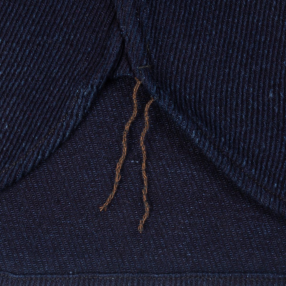 Image showing the IHSH-288-IND - 14oz Kersey Work Shirt Indigo which is a Shirts described by the following info IHSALE, Iron Heart, Released, Shirts, Tops and sold on the IRON HEART GERMANY online store