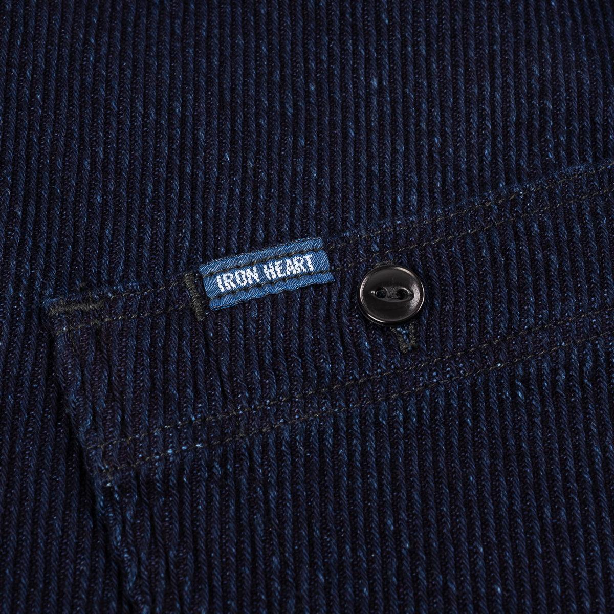 Image showing the IHSH-288-IND - 14oz Kersey Work Shirt Indigo which is a Shirts described by the following info IHSALE, Iron Heart, Released, Shirts, Tops and sold on the IRON HEART GERMANY online store