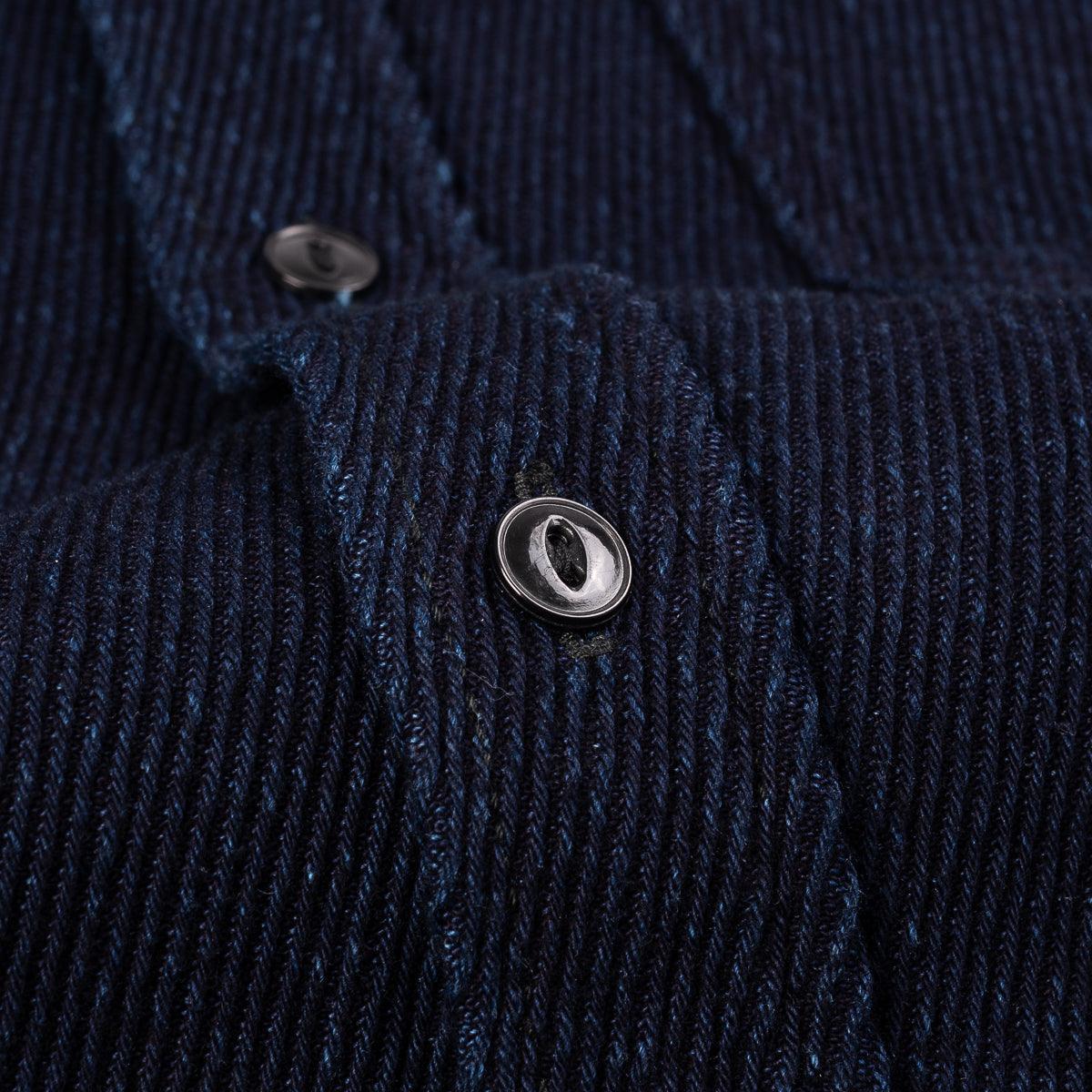 Image showing the IHSH-288-IND - 14oz Kersey Work Shirt Indigo which is a Shirts described by the following info IHSALE, Iron Heart, Released, Shirts, Tops and sold on the IRON HEART GERMANY online store