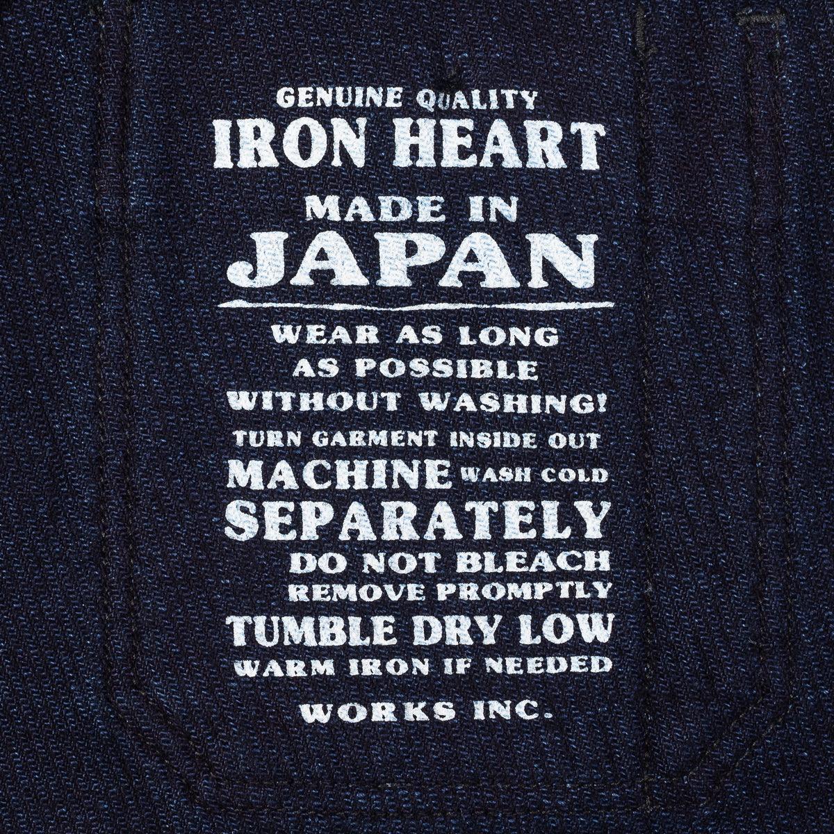 Image showing the IHSH-288-IND - 14oz Kersey Work Shirt Indigo which is a Shirts described by the following info IHSALE, Iron Heart, Released, Shirts, Tops and sold on the IRON HEART GERMANY online store