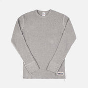 Image showing the IHTL-1301-GRY - Waffle Knit Long Sleeved Crew Neck Thermal Top - Grey which is a T-Shirts described by the following info Back In, IHSALE_M23, Iron Heart, Released, T-Shirts, Tops and sold on the IRON HEART GERMANY online store