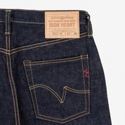 Image showing the IH-555S-18 - 18oz Vintage Selvedge Denim Slim Cut Jeans Indigo which is a Jeans described by the following info 555, Bottoms, Iron Heart, Released, Slim and sold on the IRON HEART GERMANY online store