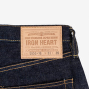 Image showing the IH-555S-18 - 18oz Vintage Selvedge Denim Slim Cut Jeans Indigo which is a Jeans described by the following info 555, Bottoms, Iron Heart, Released, Slim and sold on the IRON HEART GERMANY online store