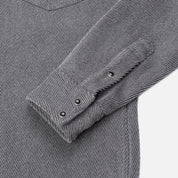 Image showing the IHSH-254 - Top Dyed Heavy Kersey Western Shirt Grey which is a Shirts described by the following info IHSALE, Iron Heart, Released, Shirts, Tops and sold on the IRON HEART GERMANY online store