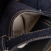 Image showing the IH-634S-UHR - 21/23oz Raw Selvedge Denim Straight Cut Jeans Indigo which is a Jeans described by the following info 634, Bottoms, Iron Heart, Jeans, Released, Straight and sold on the IRON HEART GERMANY online store
