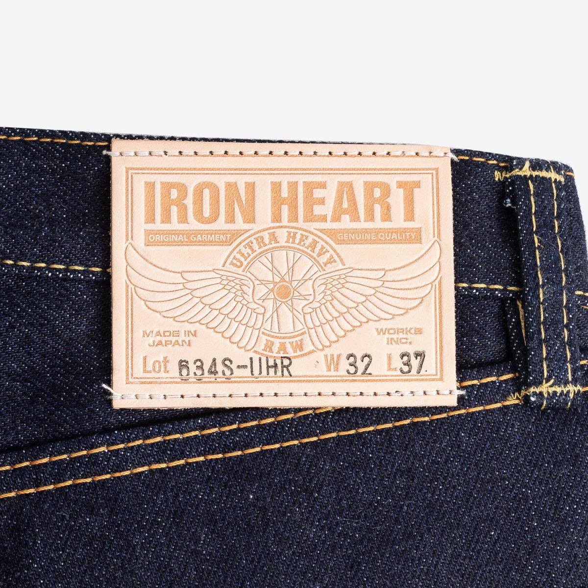 Image showing the IH-634S-UHR - 21/23oz Raw Selvedge Denim Straight Cut Jeans Indigo which is a Jeans described by the following info 634, Bottoms, Iron Heart, Jeans, Released, Straight and sold on the IRON HEART GERMANY online store