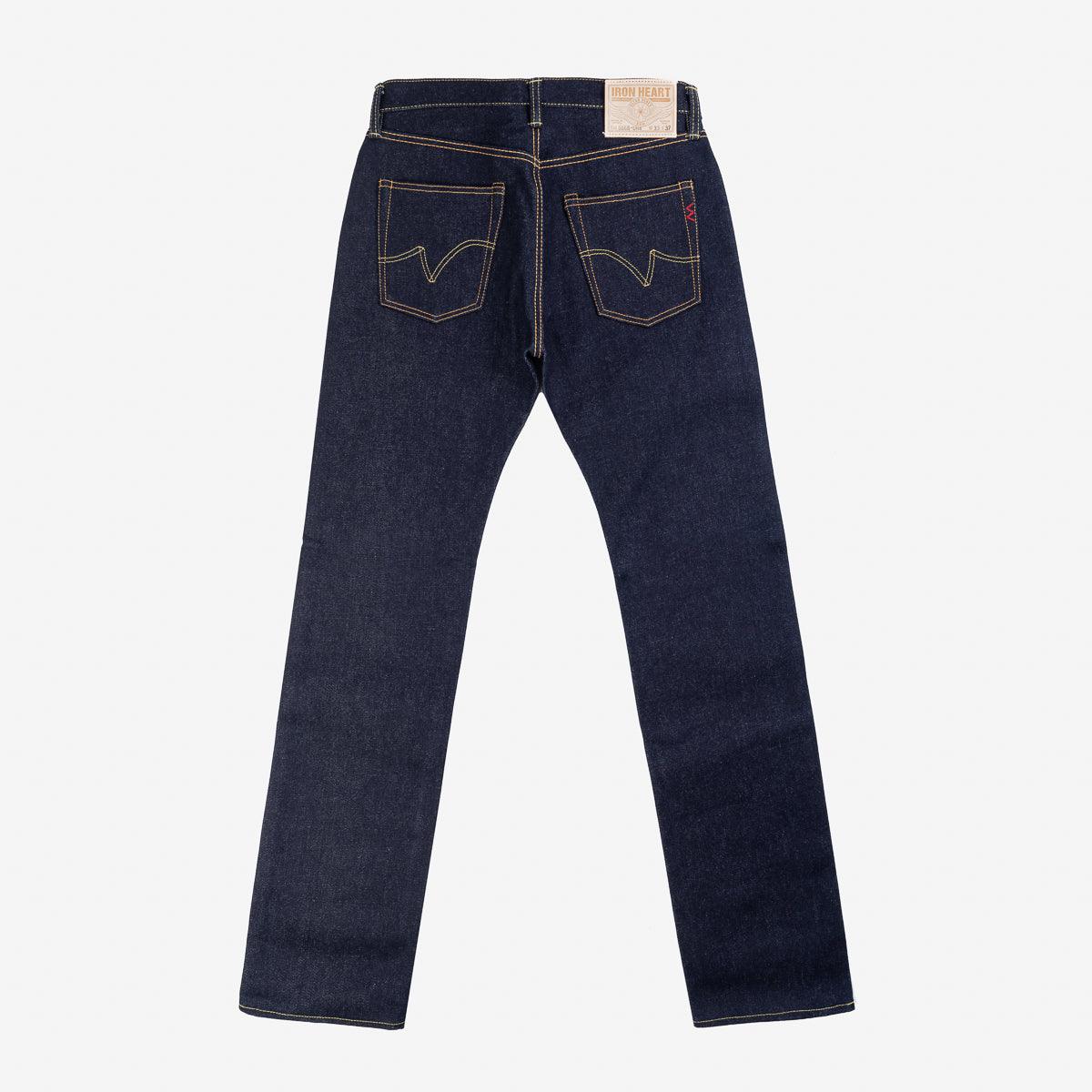 23oz Ultra Heavy Raw Selvedge Denim Slim Straight Jeans Indigo which is a Jeans described by the following info 666, Bottoms, IHSALE_M23, Iron Heart, Jeans, Released, Slim, Straight and sold on the IRON HEART GERMANY online store