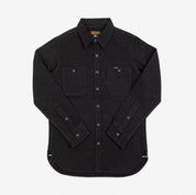 Image showing the IHSH-338-BLK - 12oz Selvedge Denim Work Shirt With Snaps - Black/Black which is a Shirts described by the following info Iron Heart, Released, Shirts, Tops and sold on the IRON HEART GERMANY online store