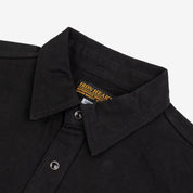 Image showing the IHSH-338-BLK - 12oz Selvedge Denim Work Shirt With Snaps - Black/Black which is a Shirts described by the following info Iron Heart, Released, Shirts, Tops and sold on the IRON HEART GERMANY online store