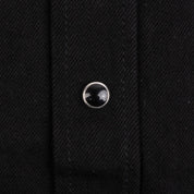 Image showing the IHSH-338-BLK - 12oz Selvedge Denim Work Shirt With Snaps - Black/Black which is a Shirts described by the following info Iron Heart, Released, Shirts, Tops and sold on the IRON HEART GERMANY online store