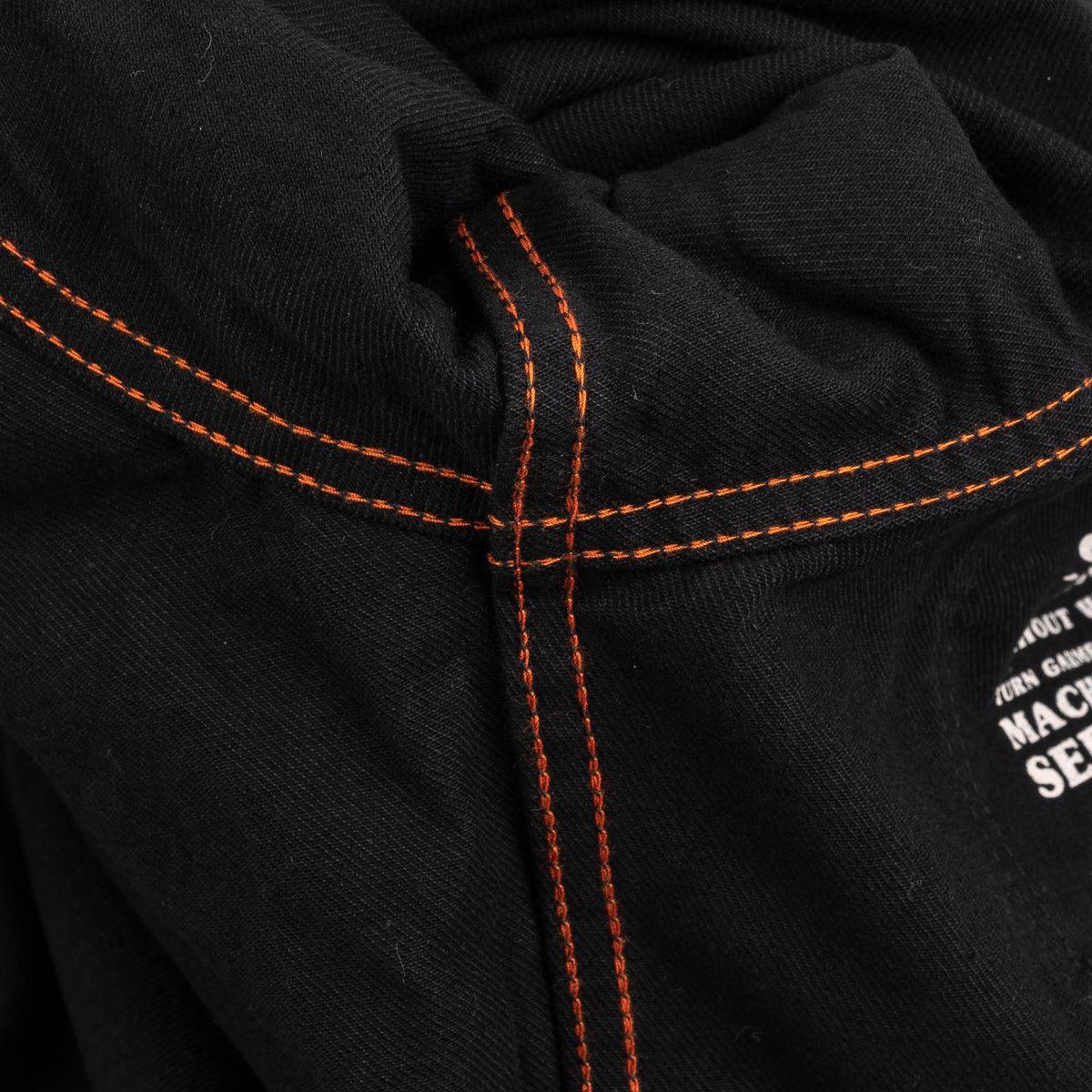 Image showing the IHSH-338-BLK - 12oz Selvedge Denim Work Shirt With Snaps - Black/Black which is a Shirts described by the following info Iron Heart, Released, Shirts, Tops and sold on the IRON HEART GERMANY online store