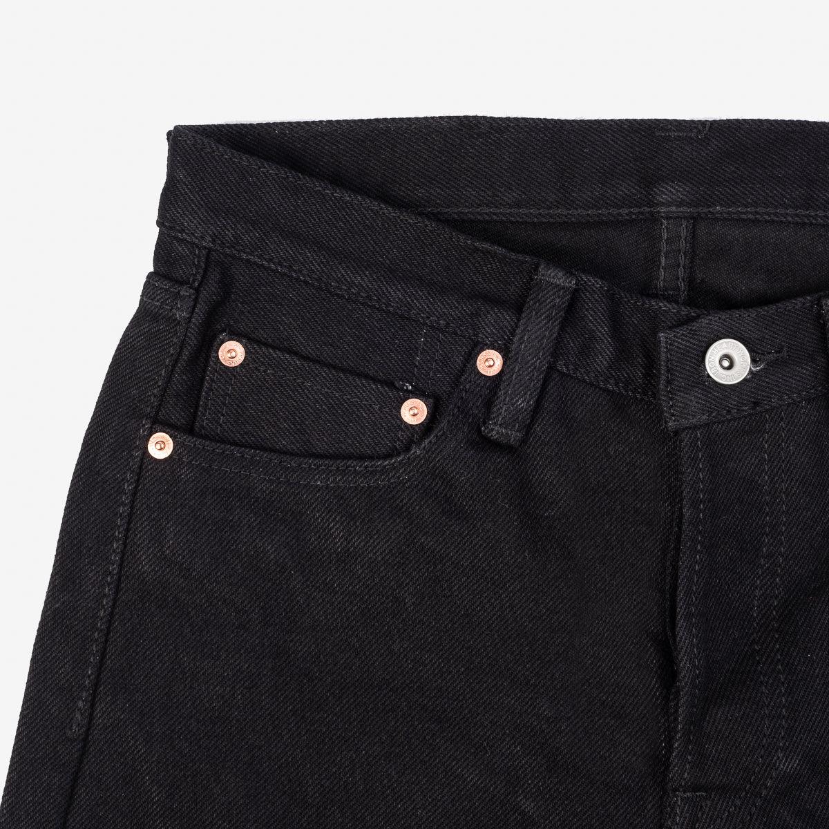 Image showing the IH-666S-SBG - 21oz Selvedge Denim Superblack (Fades To Grey) which is a Jeans described by the following info 666, Bottoms, Iron Heart, Jeans, Released, Slim, Straight and sold on the IRON HEART GERMANY online store