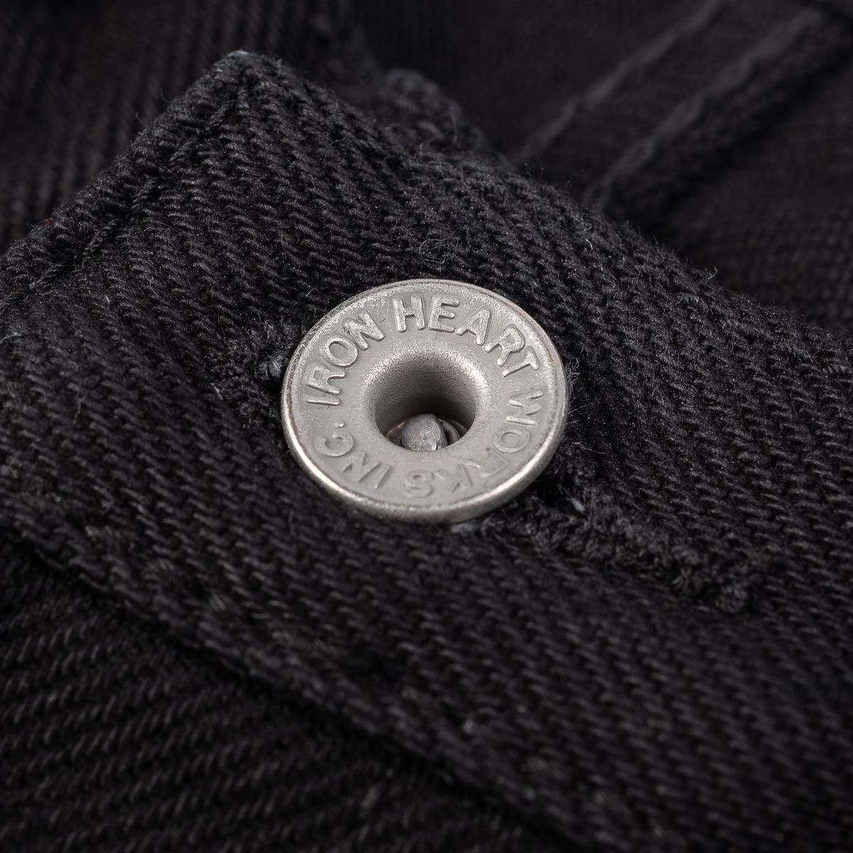 Image showing the IH-666S-SBG - 21oz Selvedge Denim Superblack (Fades To Grey) which is a Jeans described by the following info 666, Bottoms, Iron Heart, Jeans, Released, Slim, Straight and sold on the IRON HEART GERMANY online store