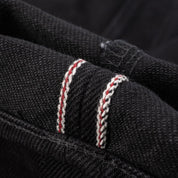 Image showing the IH-666S-SBG - 21oz Selvedge Denim Superblack (Fades To Grey) which is a Jeans described by the following info 666, Bottoms, Iron Heart, Jeans, Released, Slim, Straight and sold on the IRON HEART GERMANY online store