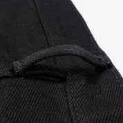 Image showing the IH-666S-SBG - 21oz Selvedge Denim Superblack (Fades To Grey) which is a Jeans described by the following info 666, Bottoms, Iron Heart, Jeans, Released, Slim, Straight and sold on the IRON HEART GERMANY online store