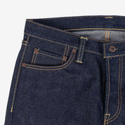 Image showing the IH-666S-UHR - 21/23oz Ultra Heavy Raw Selvedge Denim Slim Straight Jeans Indigo which is a Jeans described by the following info 666, Bottoms, IHSALE_M23, Iron Heart, Jeans, Released, Slim, Straight and sold on the IRON HEART GERMANY online store