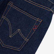 Image showing the IH-666S-UHR - 21/23oz Ultra Heavy Raw Selvedge Denim Slim Straight Jeans Indigo which is a Jeans described by the following info 666, Bottoms, IHSALE_M23, Iron Heart, Jeans, Released, Slim, Straight and sold on the IRON HEART GERMANY online store