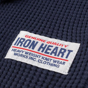 Image showing the IHTL-1213-NAV - Waffle Knit Long Sleeved Thermal Henley Navy which is a T-Shirts described by the following info Back In, Iron Heart, Released, T-Shirts, Tops and sold on the IRON HEART GERMANY online store