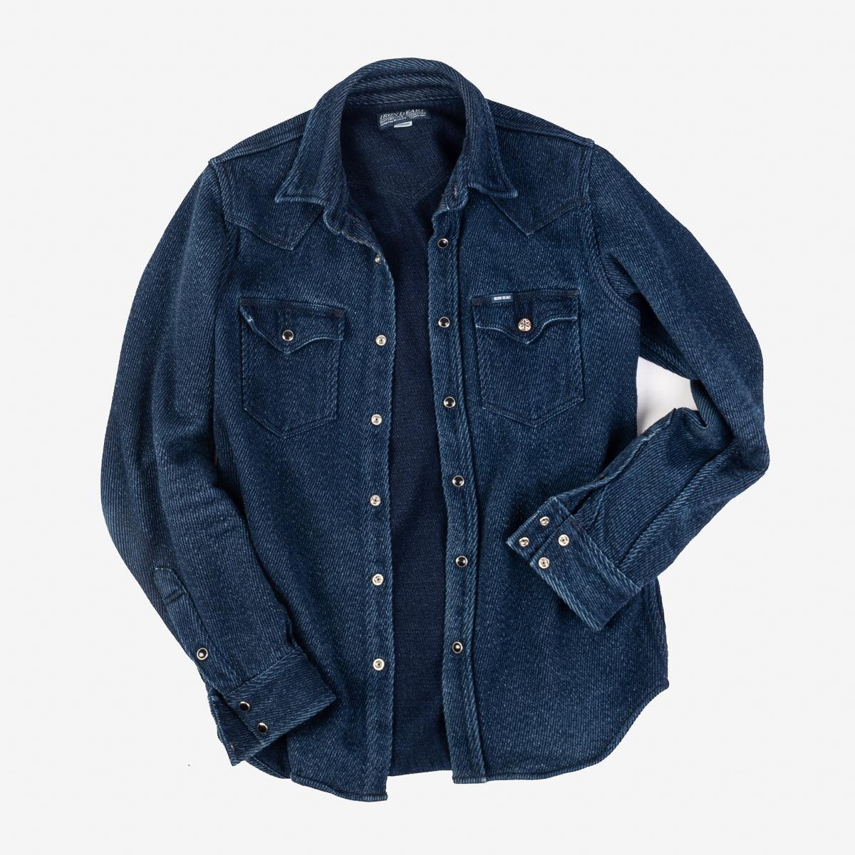 Image showing the IHSH-208-IND - Kersey Western Shirt Indigo which is a Shirts described by the following info IHSALE_M23, Iron Heart, Released, Shirts, Tops and sold on the IRON HEART GERMANY online store