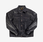 Image showing the IHJ-64-BLK - Horsehide Modified Type III Jacket - Black which is a LEATHER JACKETS described by the following info Iron Heart, LEATHER JACKETS, Released, Tops and sold on the IRON HEART GERMANY online store