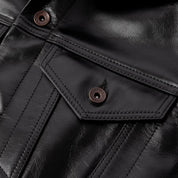Image showing the IHJ-64-BLK - Horsehide Modified Type III Jacket - Black which is a LEATHER JACKETS described by the following info Iron Heart, LEATHER JACKETS, Released, Tops and sold on the IRON HEART GERMANY online store
