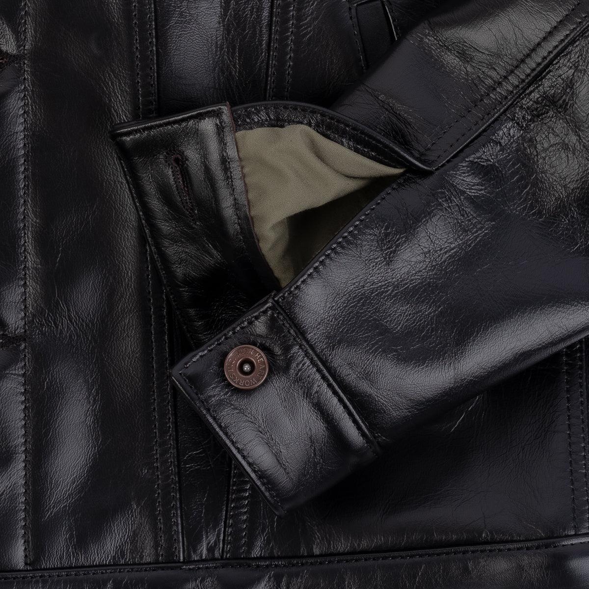 Image showing the IHJ-64-BLK - Horsehide Modified Type III Jacket - Black which is a LEATHER JACKETS described by the following info Iron Heart, LEATHER JACKETS, Released, Tops and sold on the IRON HEART GERMANY online store