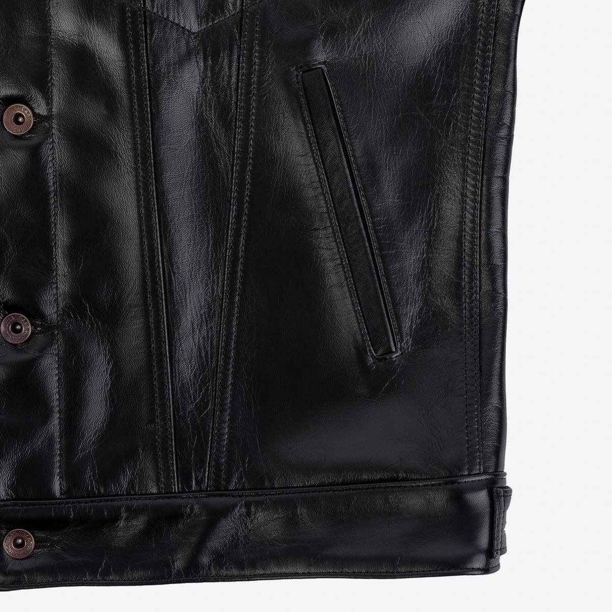 Image showing the IHJ-64-BLK - Horsehide Modified Type III Jacket - Black which is a LEATHER JACKETS described by the following info Iron Heart, LEATHER JACKETS, Released, Tops and sold on the IRON HEART GERMANY online store