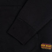 Image showing the IHSW-10-BLK - 14oz Ultra Heavyweight Cotton Zip Up Hoodie Black which is a Sweatshirts described by the following info IHSALE, Iron Heart, Released, Sweatshirts, Tops and sold on the IRON HEART GERMANY online store