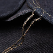 Image showing the IHSH-293-OD - 18oz Vintage Selvedge Denim CPO Shirt Indigo Overdyed Black which is a Shirts described by the following info Back In, Denim Jackets, Iron Heart, Released, Shirts, Tops and sold on the IRON HEART GERMANY online store