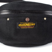Image showing the IHE-37 - 21oz Denim Waist Bag - Superblack which is a Bags described by the following info Accessories, Back In, Bags, Iron Heart, Released and sold on the IRON HEART GERMANY online store