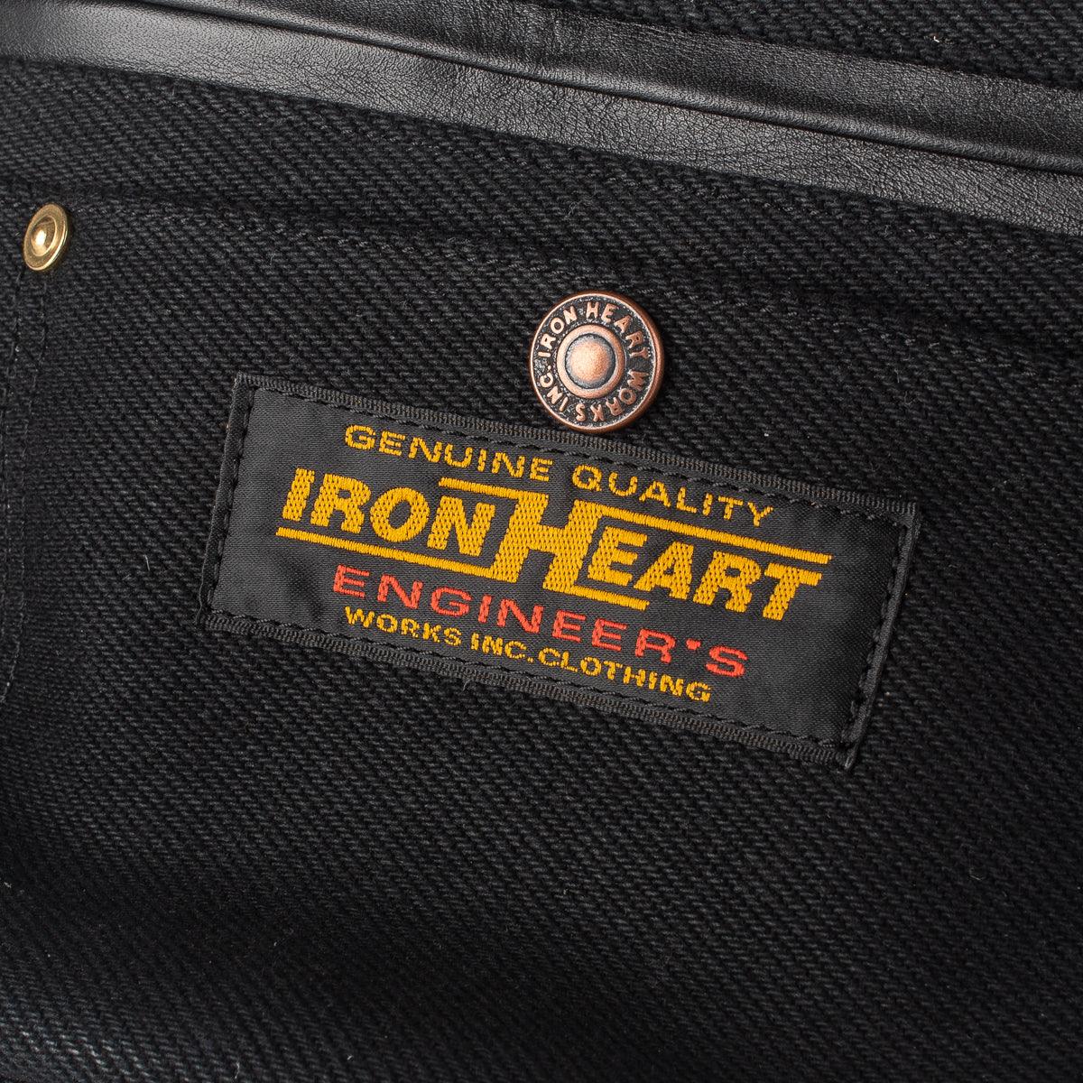 Image showing the IHE-37 - 21oz Denim Waist Bag - Superblack which is a Bags described by the following info Accessories, Back In, Bags, Iron Heart, Released and sold on the IRON HEART GERMANY online store