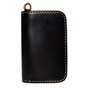Image showing the IHG-02-BLK - Medium Shell Cordovan Wallet - Black which is a WALLETS AND CHAINS described by the following info Accessories, Iron Heart, Released, WALLETS AND CHAINS and sold on the IRON HEART GERMANY online store
