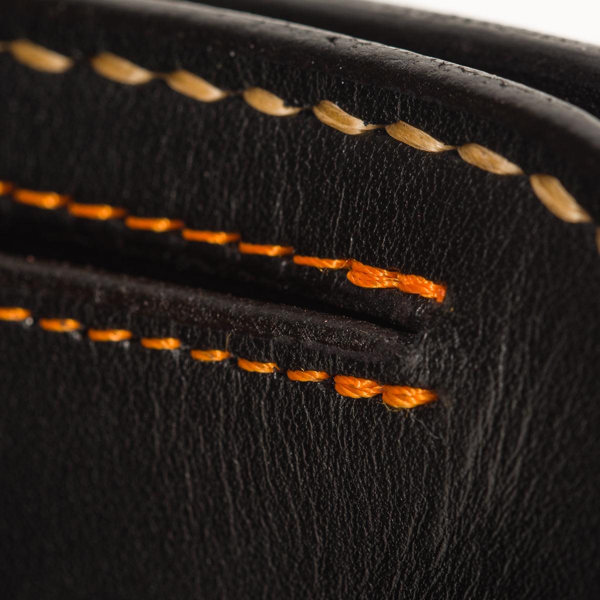 Image showing the IHG-02-BLK - Medium Shell Cordovan Wallet - Black which is a WALLETS AND CHAINS described by the following info Accessories, Iron Heart, Released, WALLETS AND CHAINS and sold on the IRON HEART GERMANY online store