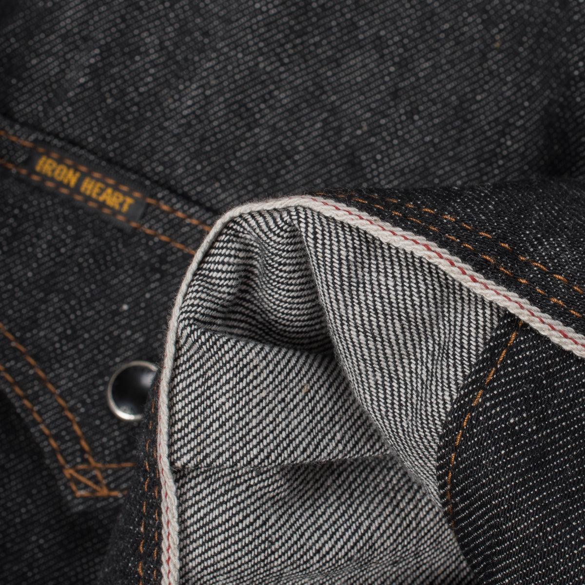 Image showing the IHSH-33-BLK - 12oz Selvedge Denim Western Shirt - Black which is a Shirts described by the following info IHSALE_M23, Iron Heart, Released, Shirts, Tops and sold on the IRON HEART GERMANY online store