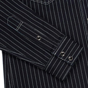 Image showing the IHSH-62-IND - 12oz Wabash Western Shirt Indigo which is a Shirts described by the following info Iron Heart, Released, Shirts, Tops and sold on the IRON HEART GERMANY online store