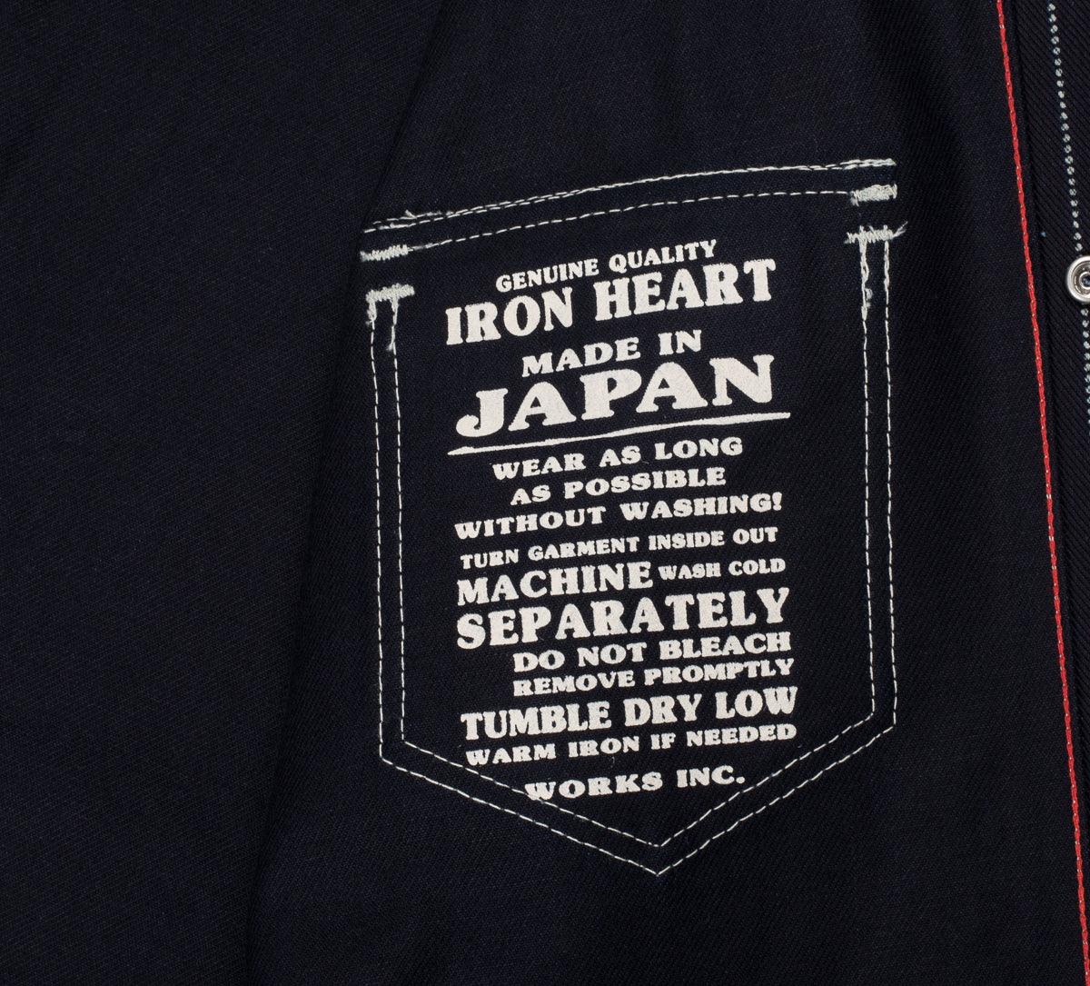 Image showing the IHSH-62-IND - 12oz Wabash Western Shirt Indigo which is a Shirts described by the following info Iron Heart, Released, Shirts, Tops and sold on the IRON HEART GERMANY online store