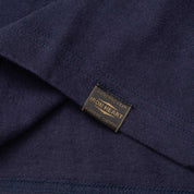 Image showing the IHT-1610L-NAV - 6.5oz Loopwheel Crew Neck T-Shirt Navy which is a T-Shirts described by the following info Iron Heart, Released, T-Shirts, Tops and sold on the IRON HEART GERMANY online store