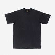 Image showing the IHT-1610L-BLK - 6.5oz Loopwheel Crew Neck T-Shirt Black which is a T-Shirts described by the following info Iron Heart, Released, T-Shirts, Tops and sold on the IRON HEART GERMANY online store