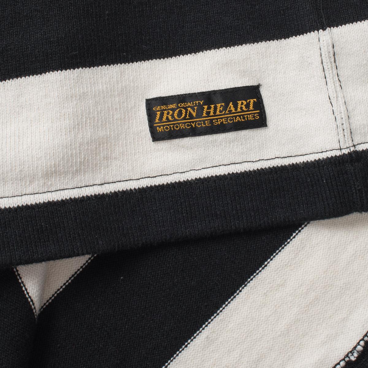 Image showing the IHTB-01-BLK-WHT - 11oz Cotton Knit Long-Sleeved Sweater which is a Sweatshirts described by the following info Iron Heart, Released, Sweatshirts, Tops and sold on the IRON HEART GERMANY online store