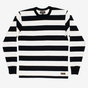 Image showing the IHTB-01-BLK-WHT - 11oz Cotton Knit Long-Sleeved Sweater which is a Sweatshirts described by the following info Iron Heart, Released, Sweatshirts, Tops and sold on the IRON HEART GERMANY online store