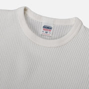 Image showing the IHTL-1301-WHT - Waffle Knit Thermal Longsleeve White which is a T-Shirts described by the following info Back In, IHSALE_M23, Iron Heart, Released, T-Shirts, Tops and sold on the IRON HEART GERMANY online store