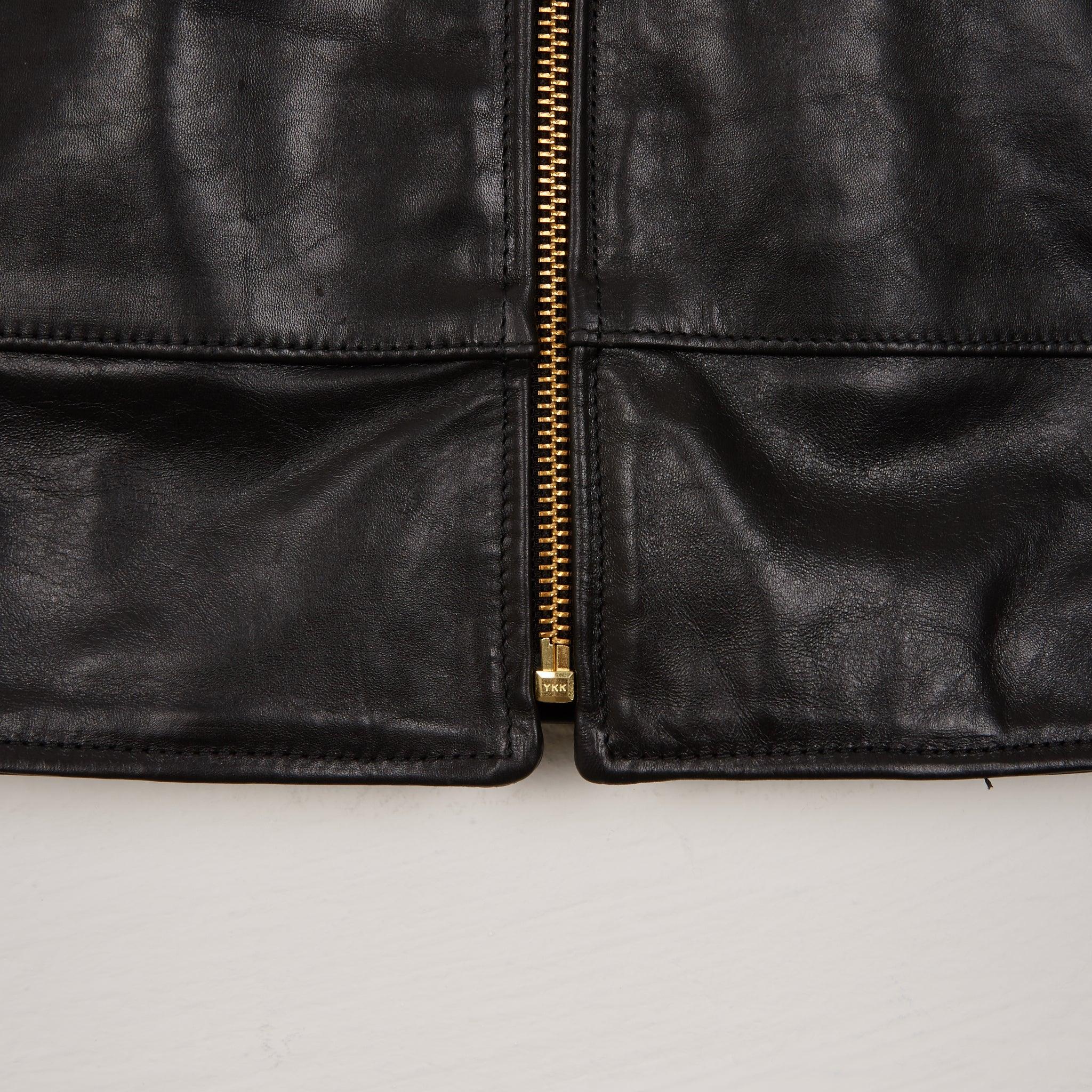 Image showing the SB-MV-ME/HO-BLK - Simmons Bilt "MAVERICK" Horween Horsehide Jacket - Black which is a LEATHER JACKETS described by the following info Bargain, Jackets, LEATHER JACKETS, SIMMONS BILT and sold on the IRON HEART GERMANY online store