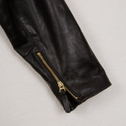 Image showing the SB-MV-ME/HO-BLK - Simmons Bilt "MAVERICK" Horween Horsehide Jacket - Black which is a LEATHER JACKETS described by the following info Bargain, Jackets, LEATHER JACKETS, SIMMONS BILT and sold on the IRON HEART GERMANY online store