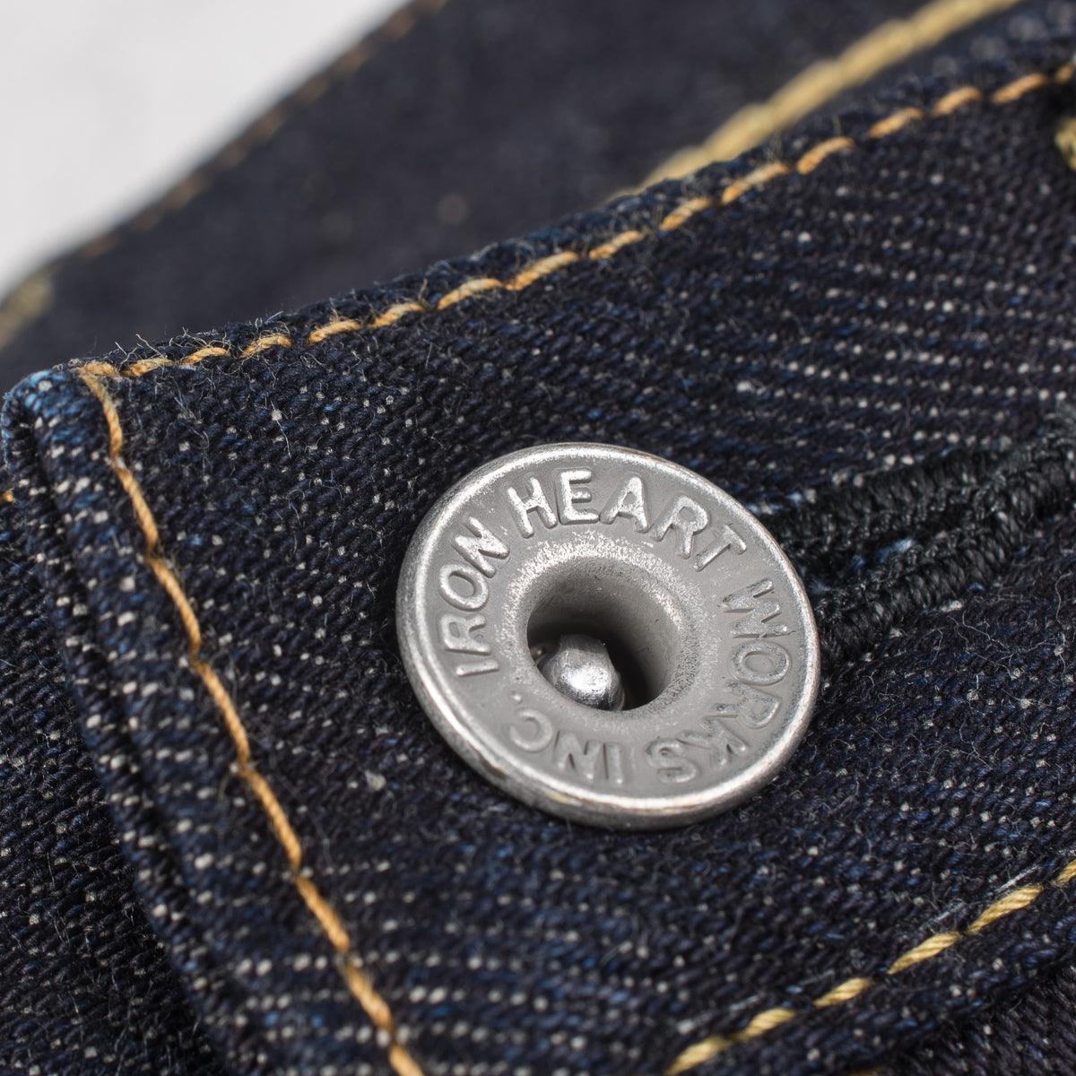 Image showing the IH-634S-142 - 14oz Selvedge Denim Straight Cut Jeans Indigo which is a Jeans described by the following info 634, Bottoms, Iron Heart, Jeans, Released, Straight and sold on the IRON HEART GERMANY online store