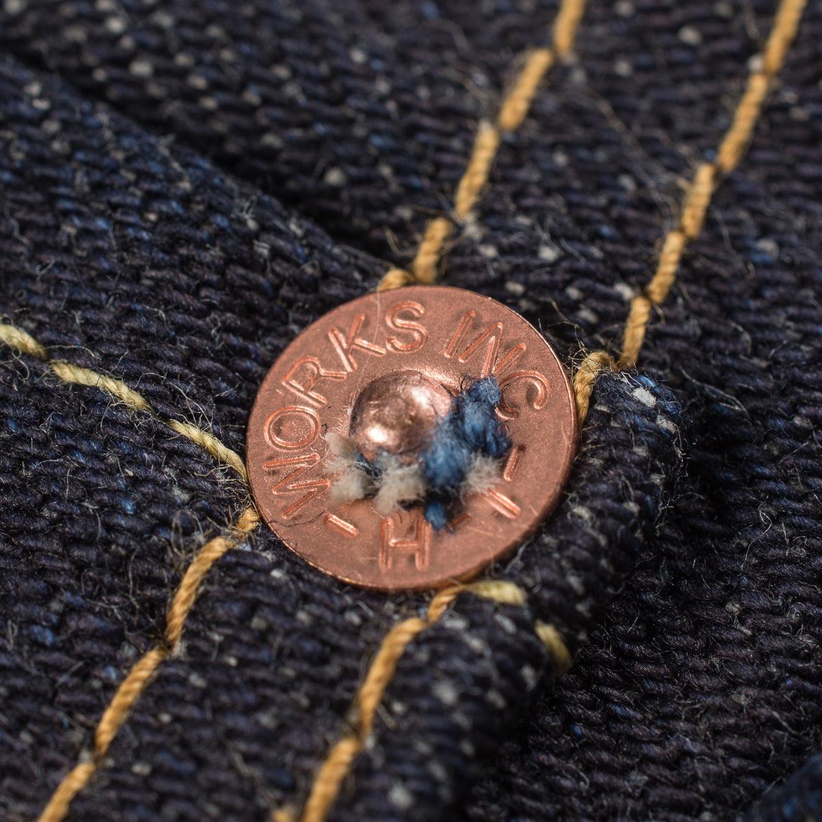 Image showing the IH-634S-142 - 14oz Selvedge Denim Straight Cut Jeans Indigo which is a Jeans described by the following info 634, Bottoms, Iron Heart, Jeans, Released, Straight and sold on the IRON HEART GERMANY online store
