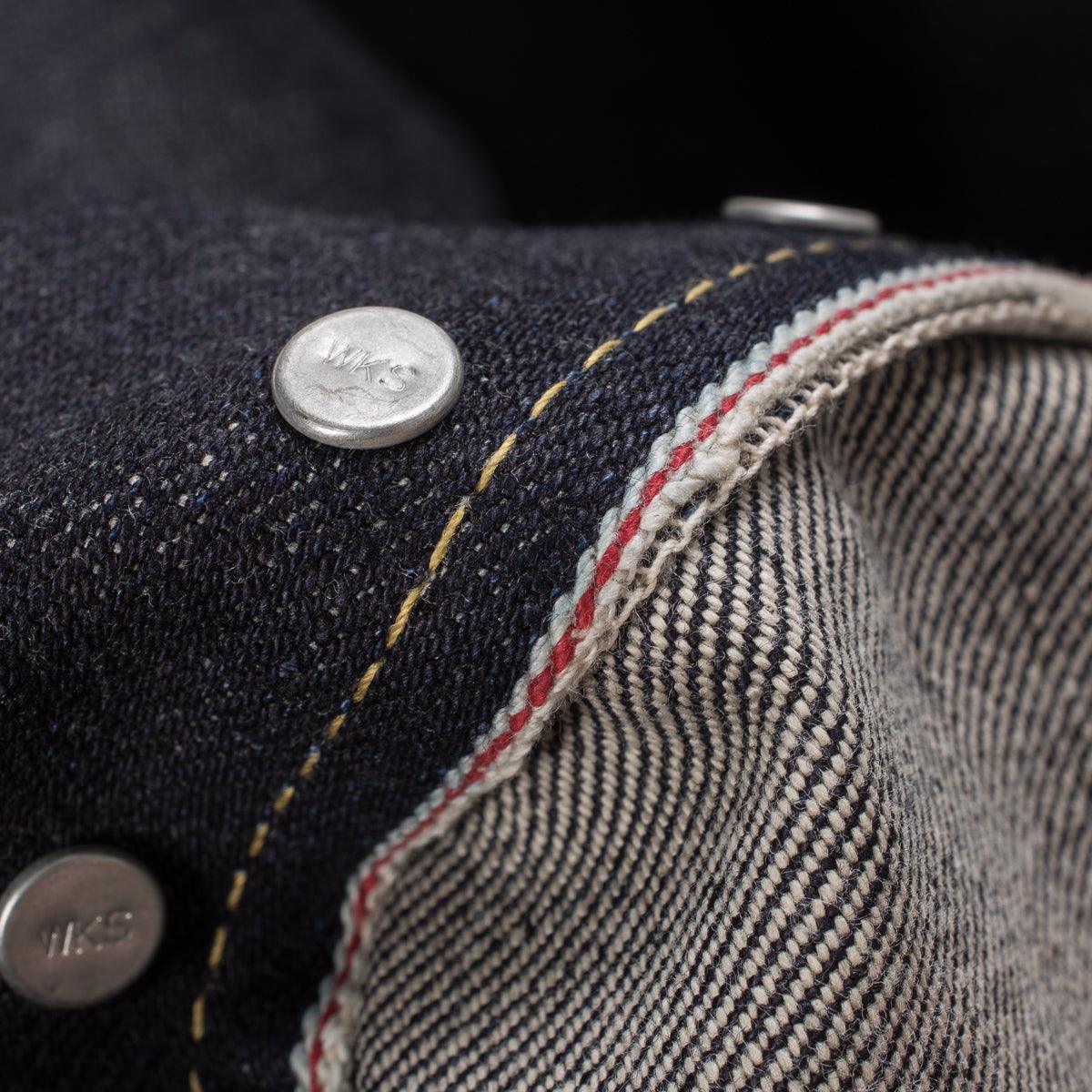Image showing the IH-777S-142 - 14oz Selvedge Denim Slim Tapered Jeans - Indigo which is a Jeans described by the following info 777, Bottoms, Iron Heart, Jeans, Released, Tappered and sold on the IRON HEART GERMANY online store